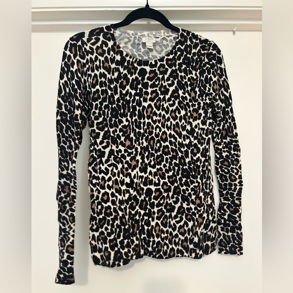 J. Crew Animal Print Long Sleeve Top